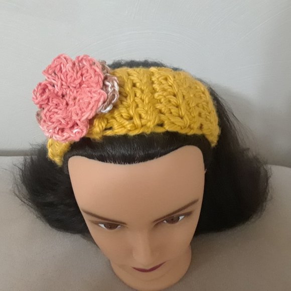 Crochet Headband with Flower - Picture 11 of 11